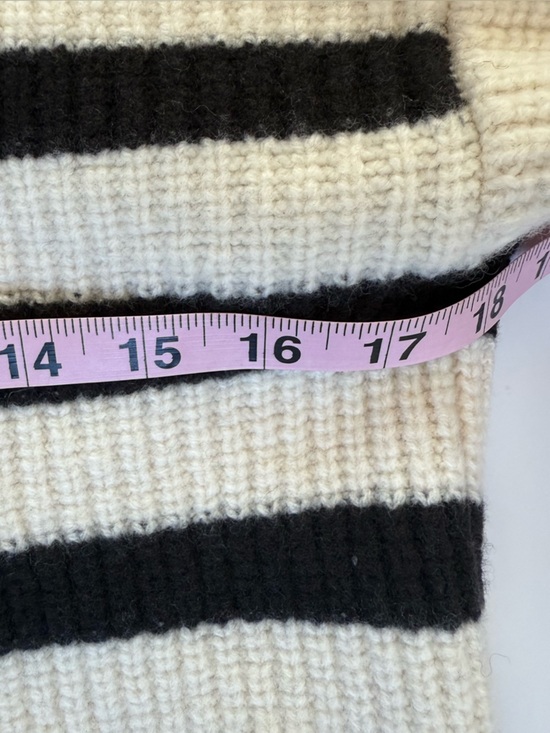 Everlane The Half-Zip Sweater in Luxe Merino Wool Sz Small Cream & Black Stripe - Picture 11 of 14